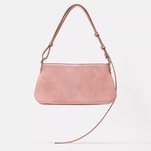 ZARA Mauve Pink Shoulder Bag with Crossbody Strap